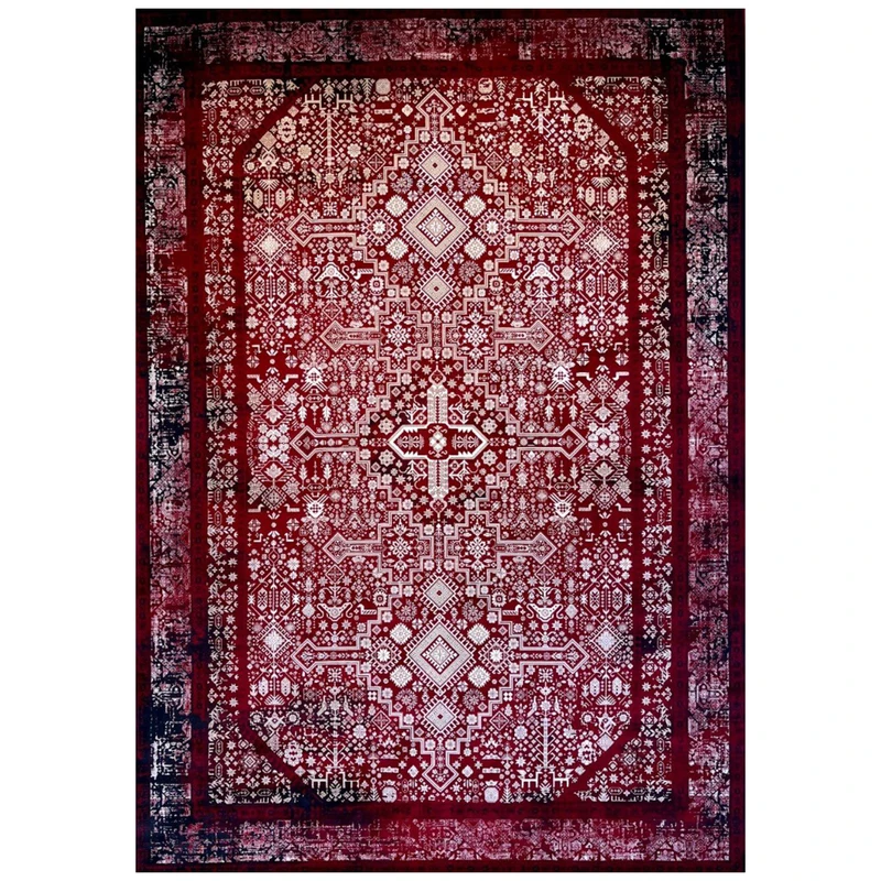 فرش ماشینی 1200 شانه زمینه لاکی حاشیه لاکی مدل طرح برلیان لاکی 1200 شانه تراکم 3600