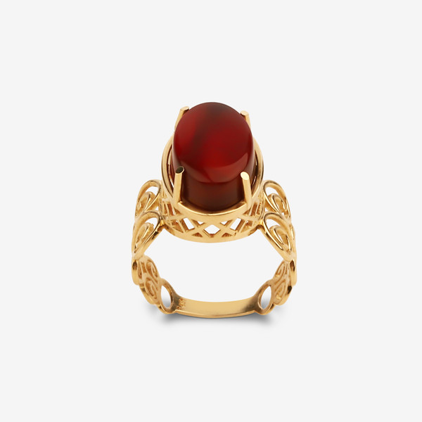 انگشتر طلا کم اجرت 18 عیار زنانه گلدم مدل R344002 سایز 53