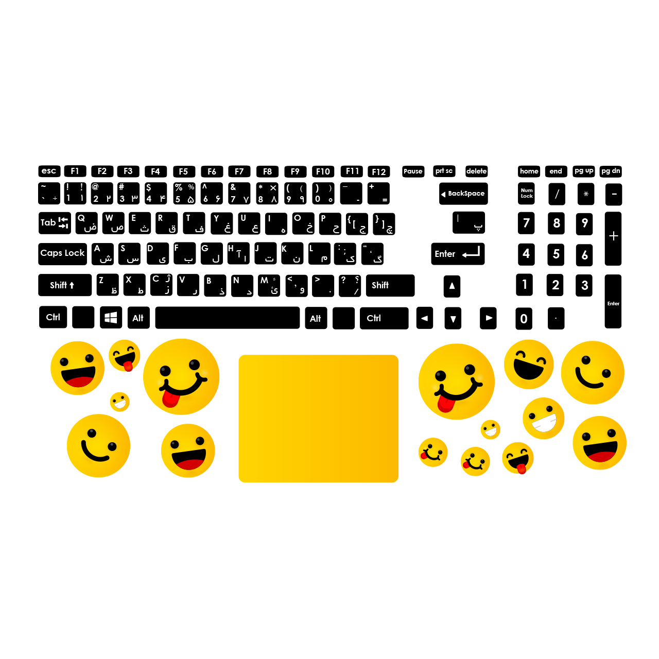 استیکر لپ تاپ صالسو آرت مدل 8005 hk به همراه برچسب حروف فارسی کیبورد