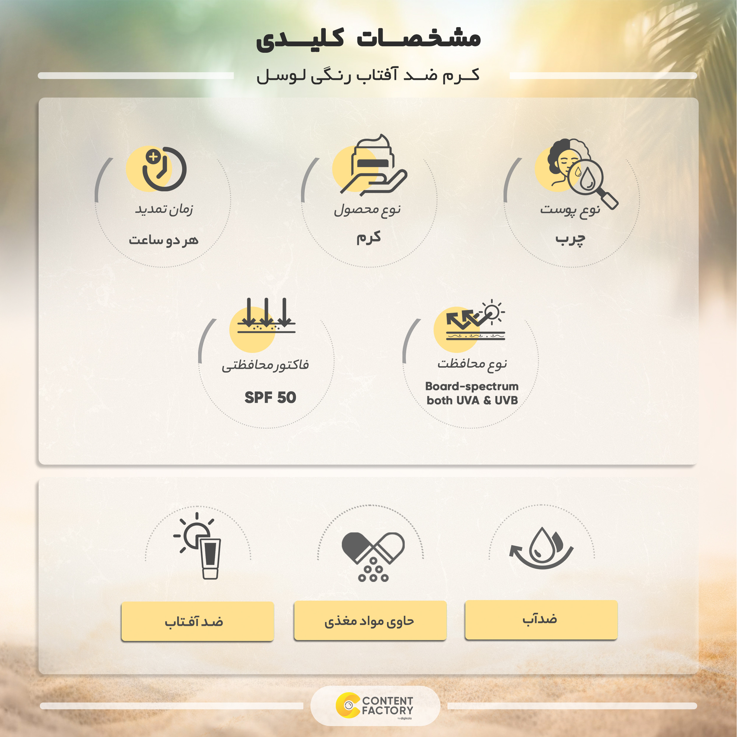 کرم ضد آفتاب رنگی لوسل مدل SPF50 مناسب پوست چرب حجم 50 میلیلیتر کرم ضد آفتاب رنگی لوسل مدل SPF50 مناسب پوست چرب حجم 50 میلیلیتر
