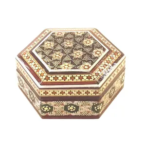 جعبه خاتم لوح هنر طرح شش ضلعی کد 1014 سایز 5×12×12
