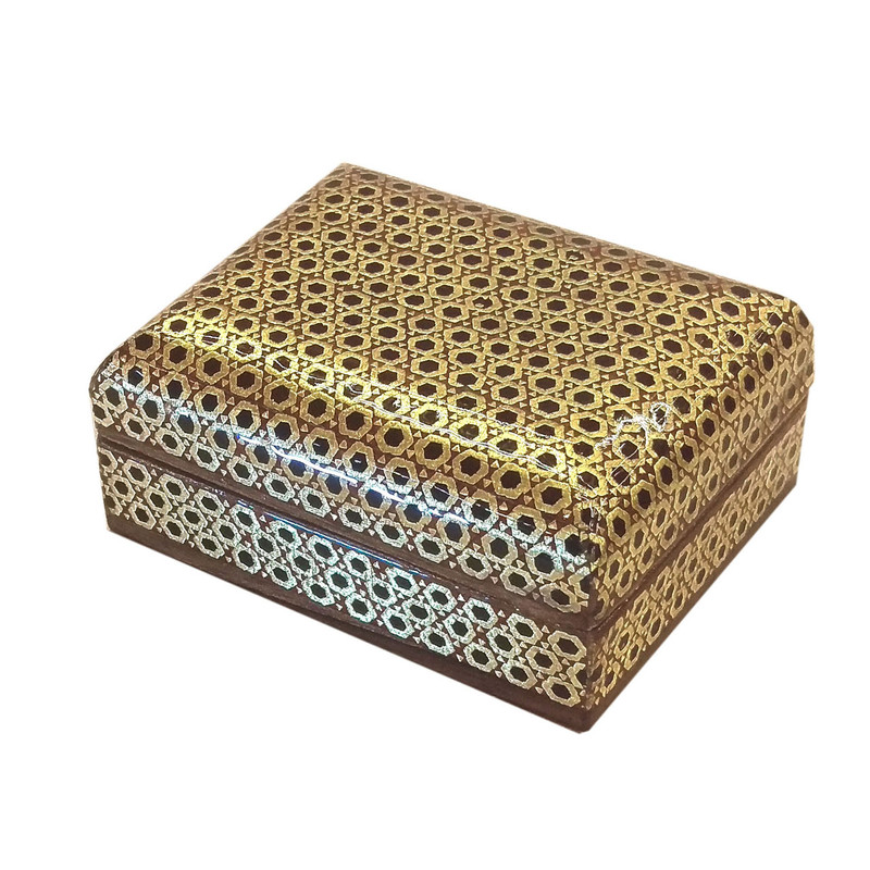 جعبه خاتم لوح هنر طرح چهارگوش کد 1017 سایز 3×6×6