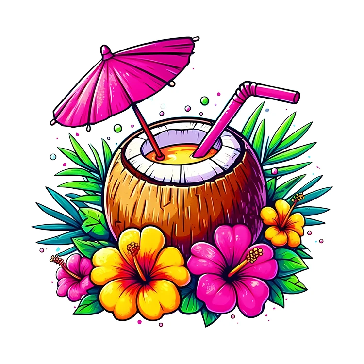 استیکر پارچه و لباس پاد آفرین مدل تابستانی ساحلی کد S8727