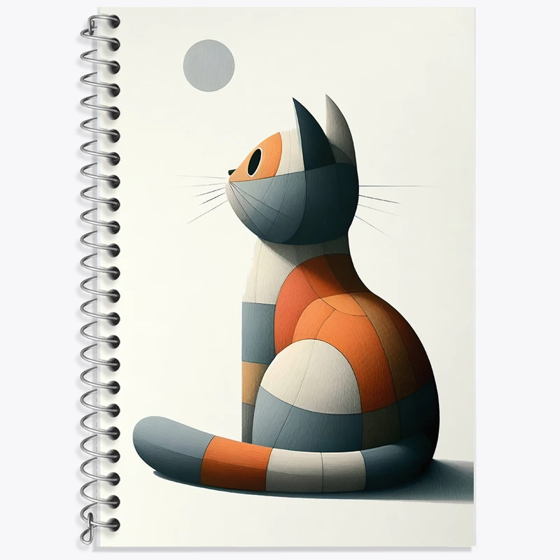 دفتر زبان 50 برگ خندالو مدل سه خط طرح گربه (Cat) کد F6205