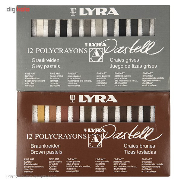 پاستل گچی 12 رنگ لیرا مدل Polycrayons پاستل گچی 12 رنگ لیرا مدل Polycrayons