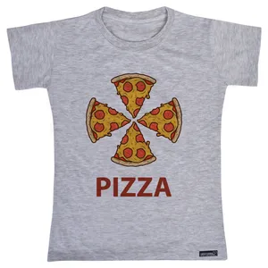 تی شرت آستین کوتاه دخترانه 27 مدل Pizza Pieces کد MH266