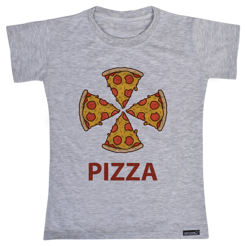 تی شرت آستین کوتاه دخترانه 27 مدل Pizza Pieces کد MH266