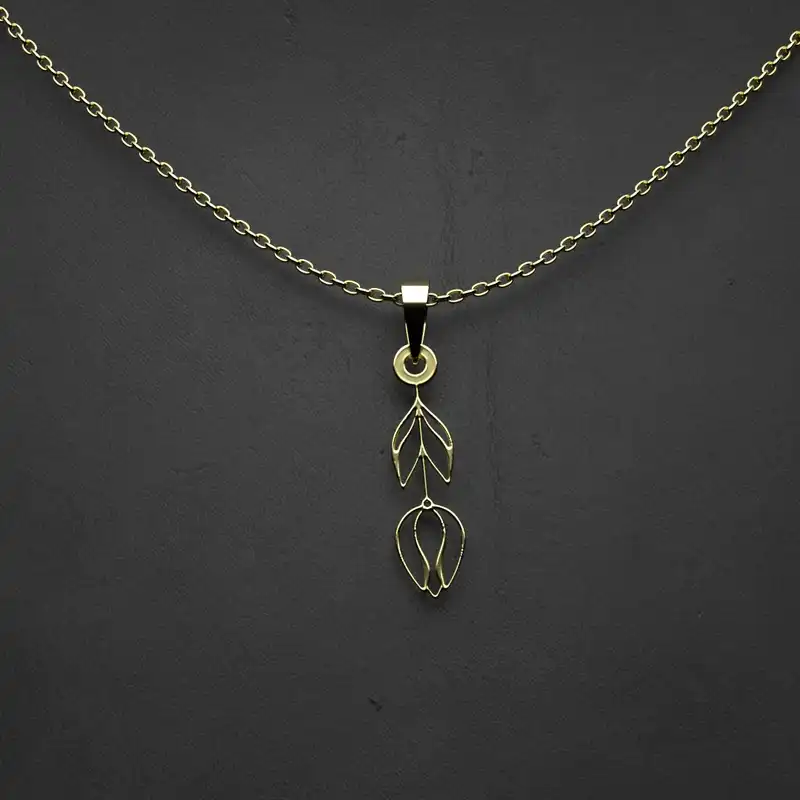 گردنبند طلا 18 عیار زنانه مدوپد مدل  طرح گل لاله کد MM1112