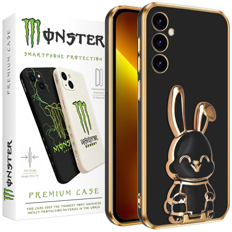  کاور مانستر مدل Magic rabbit-1 مناسب برای گوشی موبایل سامسونگ Galaxy A24 4G / A24 5G به همراه پایه نگهدارنده