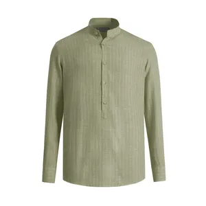 پیراهن آستین بلند یقه ایستاده مردانه کروم مدل 2510122