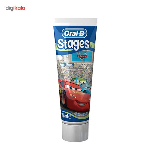 خمیر دندان اورال-بی مدل Stages Cars حجم 75 میلی لیتر