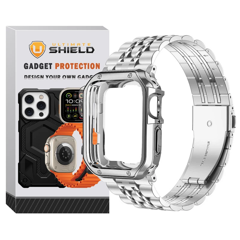 بند آلتیمیت شیلد مدل 7Lux_Cover مناسب برای اپل واچ Series 7 Aluminum 45mm / Series 8 Aluminum 45mm / Series 9 Aluminum 45mm به همراه کاور