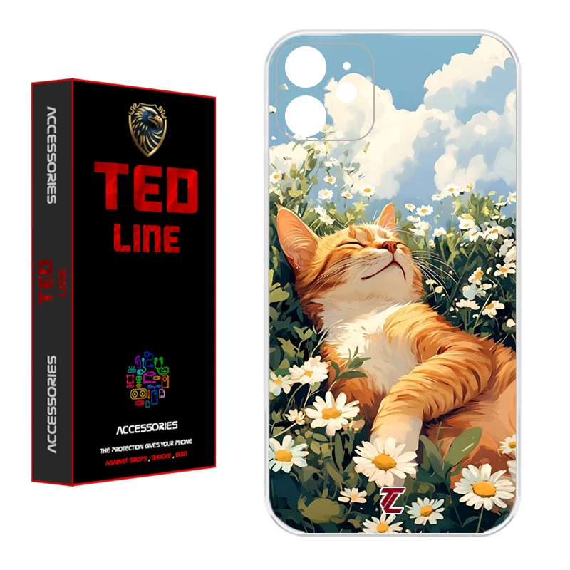 کاور تدلاین طرح گربه نارنجی کد 1140 مناسب برای گوشی موبایل اپل Iphone 11