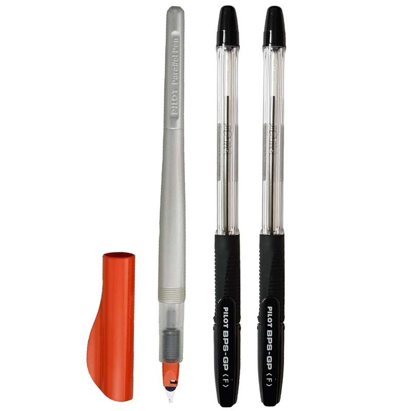 قلم کالیگرافی پایلوت مدل پارالل با نوک نوشتاری 1.5 میلی متری به همراه بسته دوعددی خودکار پایلوت BPS-GP