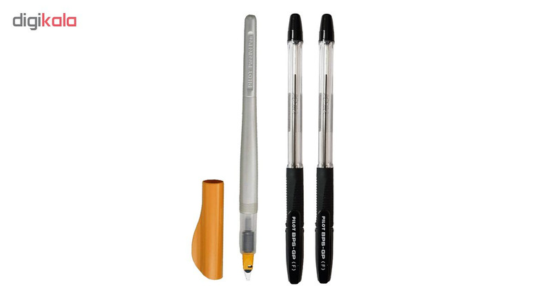 قلم کالیگرافی پایلوت مدل پارالل با نوک نوشتاری 2.4 میلی متری به همراه بسته دوعددی خودکار پایلوت BPS-GP