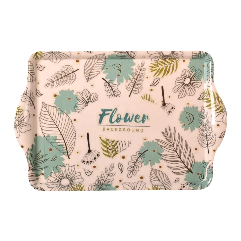 سینی دسته دار مهروز مدل 1000 flower سایز 20×27 سانتی متر