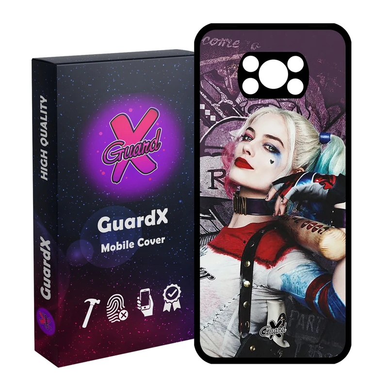 کاور گارد ایکس طرح Harley Quinn مدل Glass10235 مناسب برای گوشی موبایل شیائومی Poco X3 / Poco X3 NFC