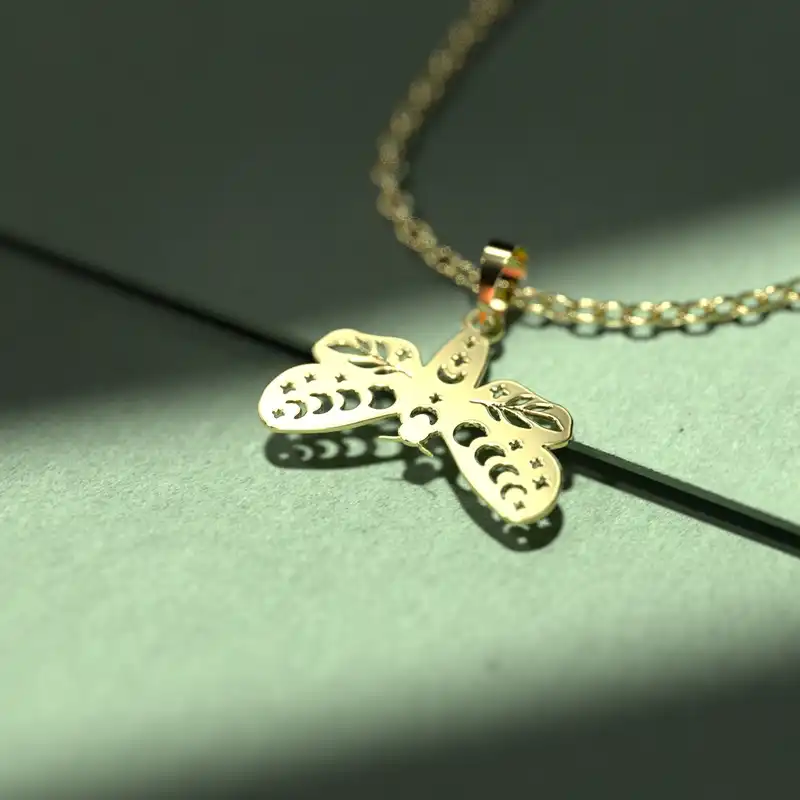 گردنبند طلا 18 عیار زنانه مدوپد مدل پروانه کد N2-1-1278