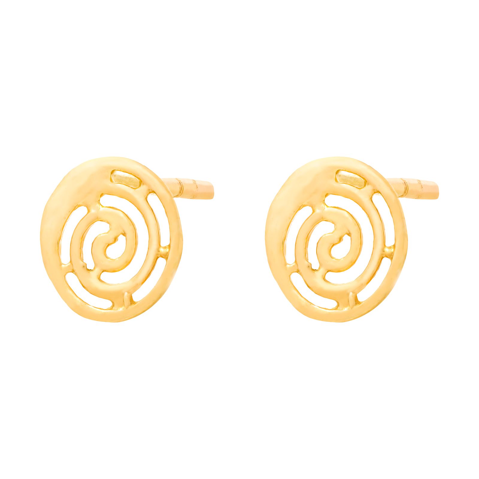 گوشواره میخی طلا 18 عیار زنانه وی گالری مدل دایره پیچی کد E0071 -  - 2