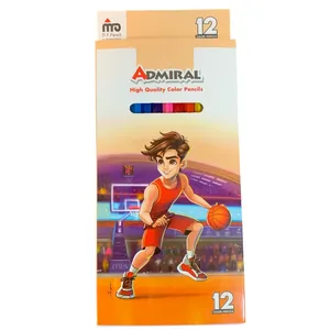 مداد رنگی 12 رنگ آدمیرال مدل MDF طرح بسکتبال