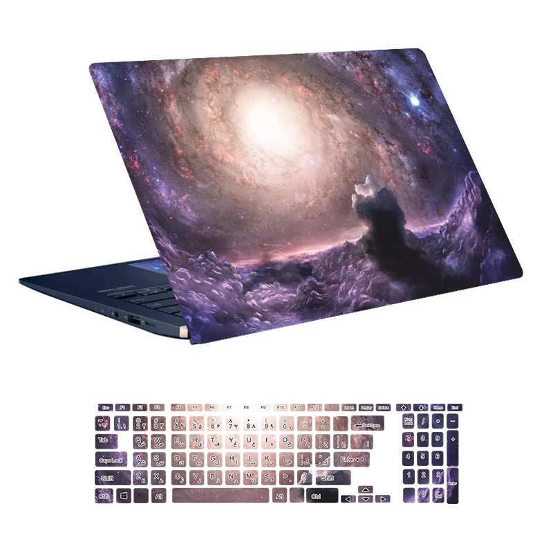 استیکر لپ تاپ توییجین و موییجین طرح Space کد 109 مناسب برای لپ تاپ 15.6 اینچ به همراه برچسب حروف فارسی کیبورد 