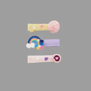 گیره مو دخترانه مدل رنگین کمان مجموعه 3 عددی