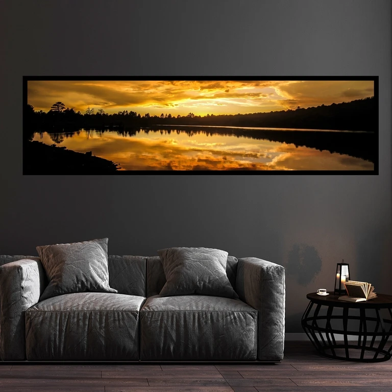 تابلو بکلیت طرح منظره غروب آفتاب مدل کشیده B-7631