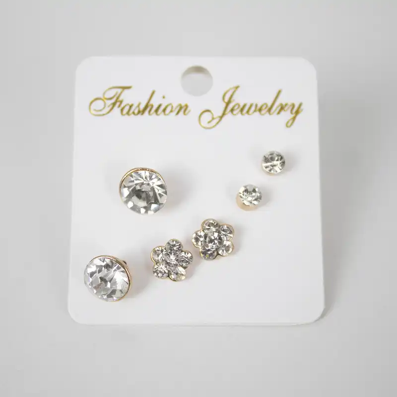 گوشواره زنانه مدل آریا طرح میخی کد 03 مجموعه 6 عددی