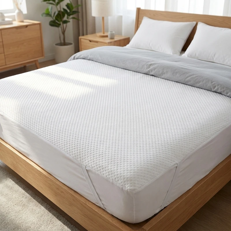 عکس شماره 2 : محافظ تشک مدل ضد آب نانو میکرو ویژه دو نفره سایز 160x200 سانتی متر