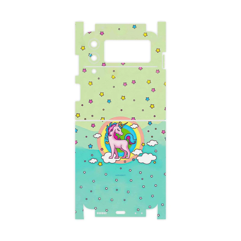 برچسب پوششی ماهوت مدل Rainbow unicorn adventure-FullSkin مناسب برای گوشی موبایل سامسونگ Galaxy Z Flip3 5G