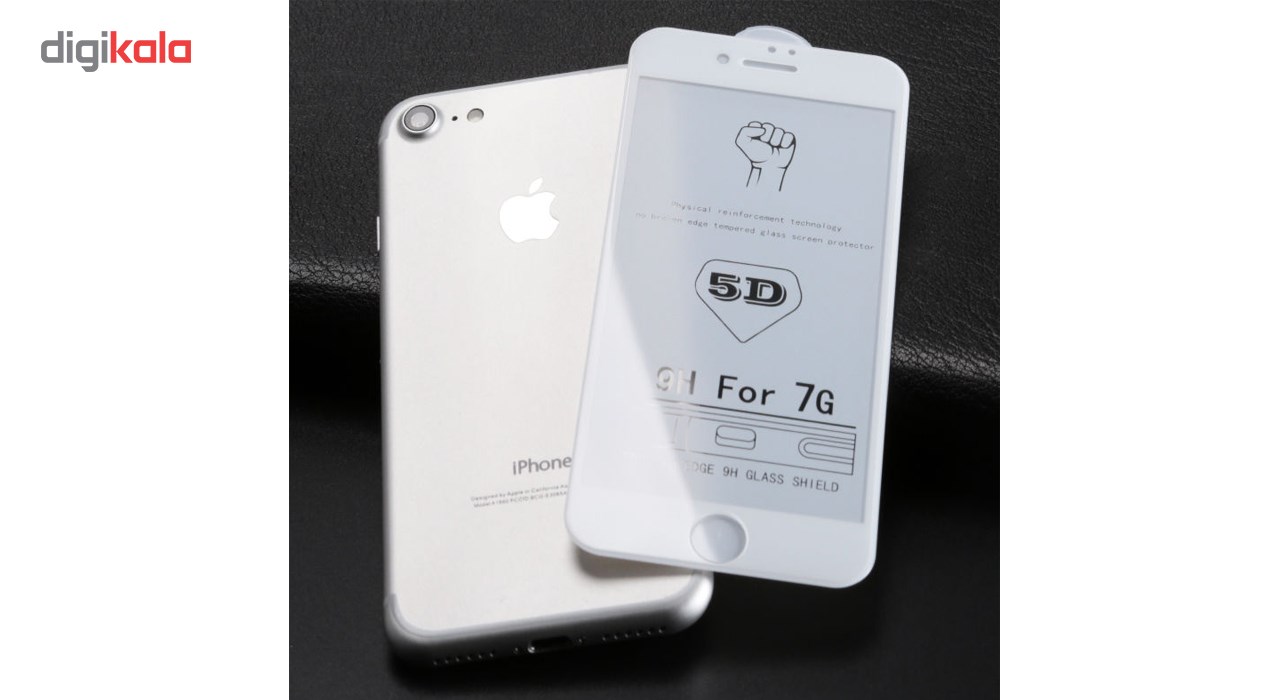 محافظ صفحه نمایش تمام چسب شیشه ای مدل 5D مناسب برای گوشی اپل آیفون 7