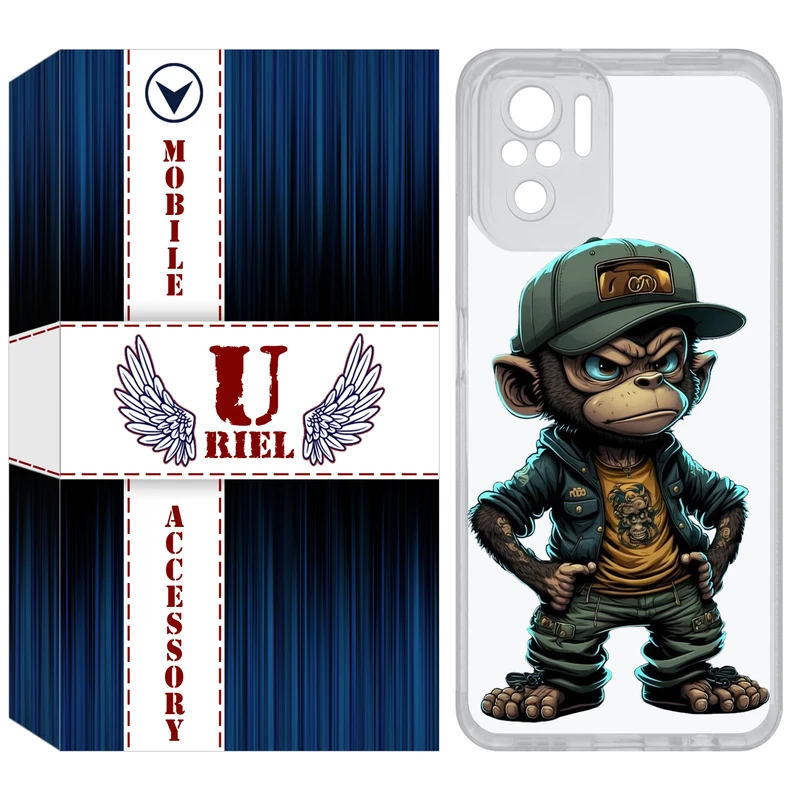 کاور یوریل قاب مدل Clear کد 37 طرح Monkey مناسب برای گوشی موبایل شیائومی Redmi Note 10 4G / Note 10S / Poco M5s