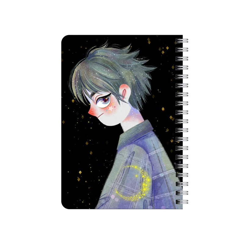 دفترچه یادداشت بامبیلیپ مدل چوبی طرح پسر و ماه کد 5216314