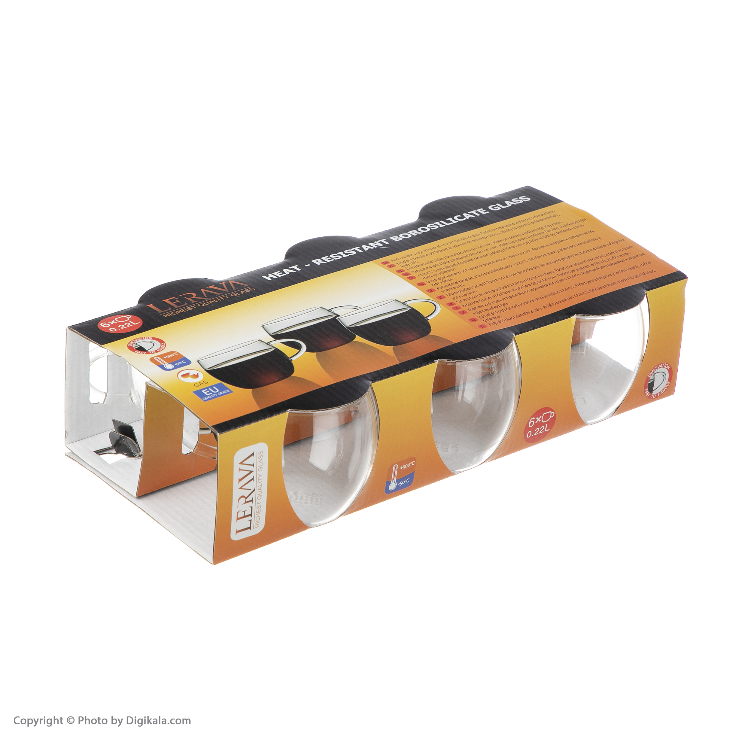 فنجان لراوا مدل Brosilicate کد 1038-22L بسته 6 عددی