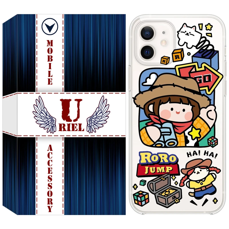 کاور یوریل قاب مدل Clear کد 29 طرح دختر خوشحال مناسب برای گوشی موبایل اپل iPhone 12