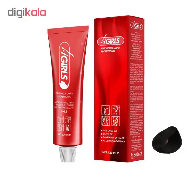 رنگ مو فور گیرلز شماره N4 سری طبیعی حجم 120 میلی لیتر رنگ قهوه ای متوسط