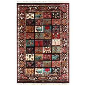 فرش ماشینی نیروانا طرح گبه کد 785 زمینه سورمه ای