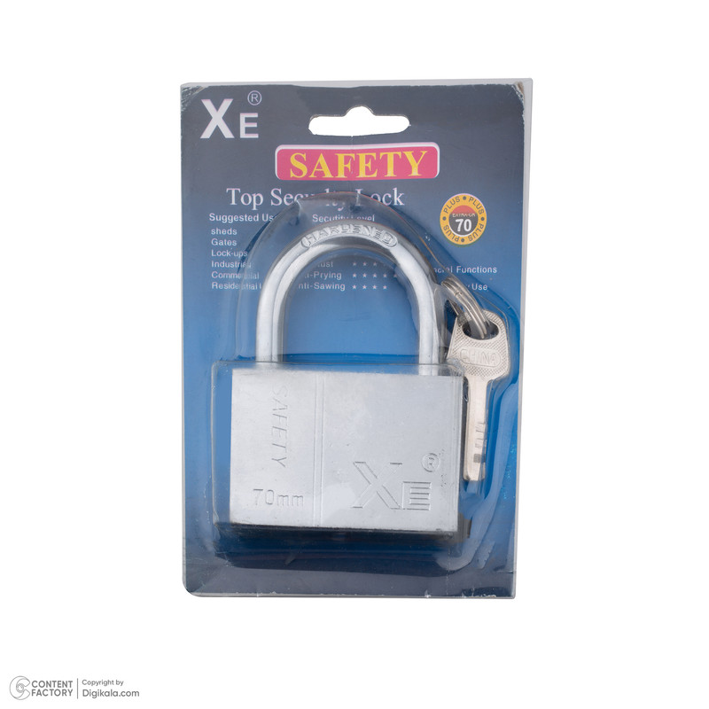قفل آویز ایکس ای مدل 001 سایز 70 میلی متر