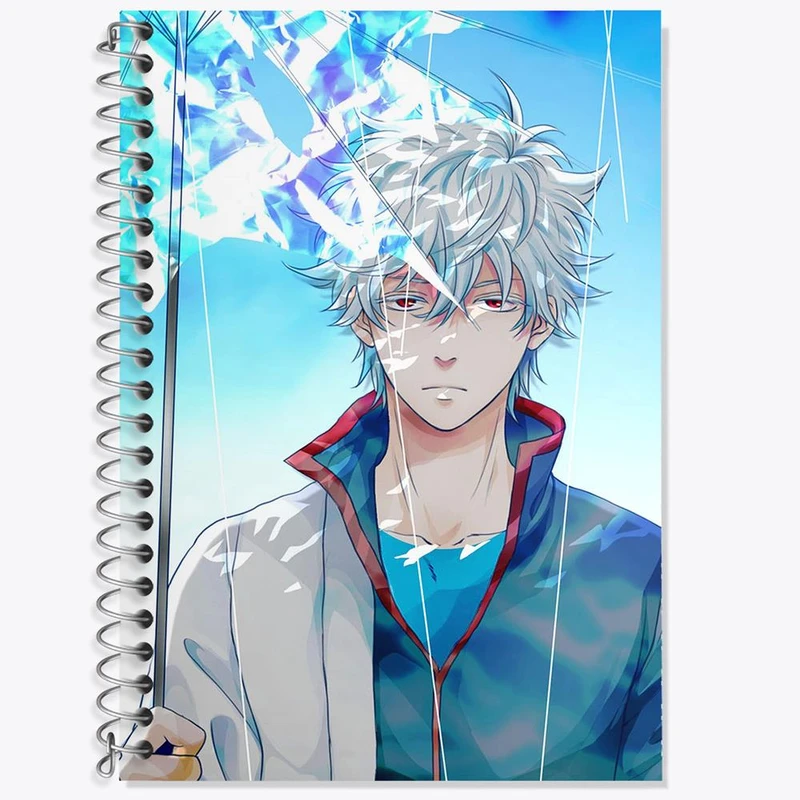 دفتر زبان 50 برگ خندالو مدل سه خط طرح گینتوکی انیمه گینتاما کد 12942