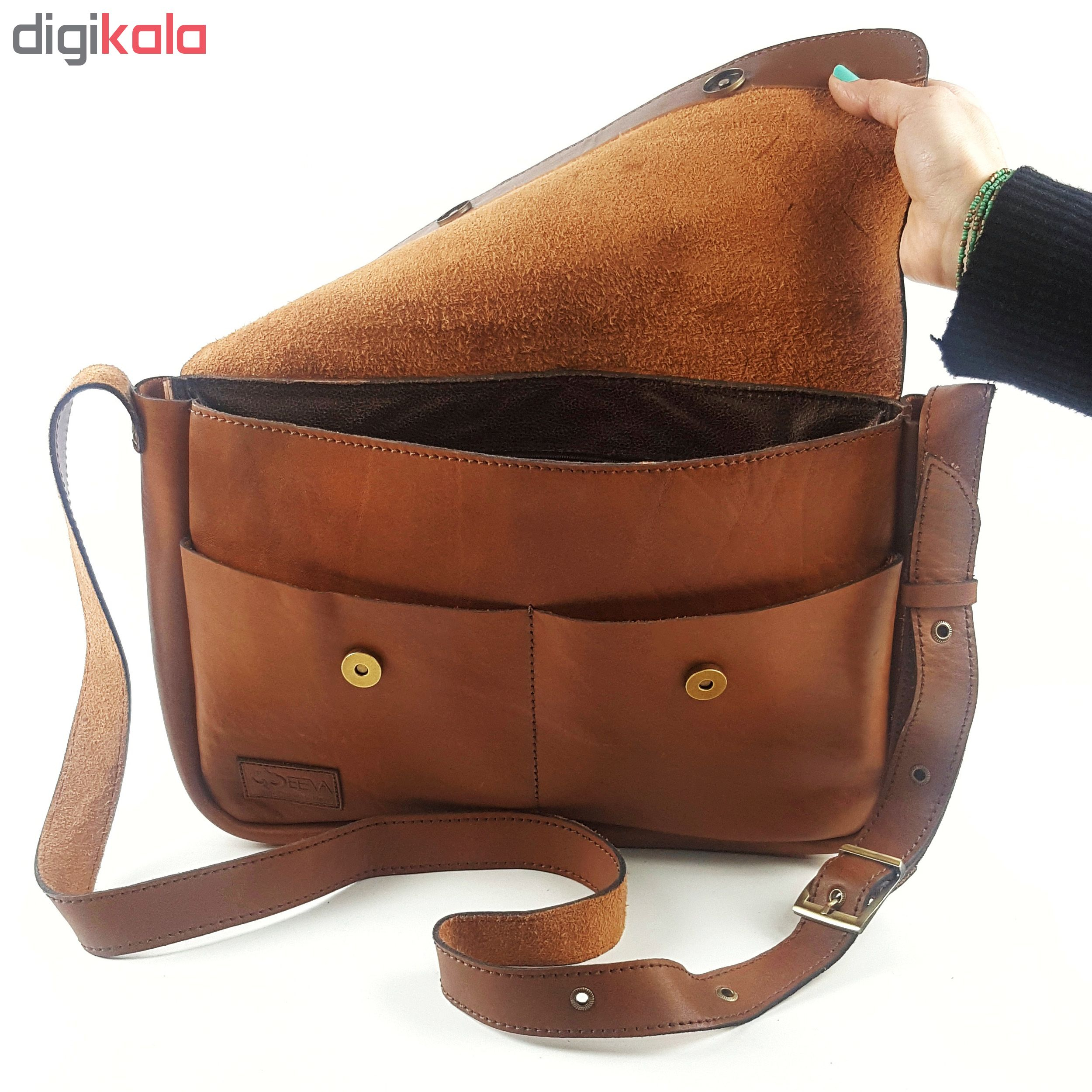 کیف رو دوشی چرم طبیعی ایوا مدل آروین