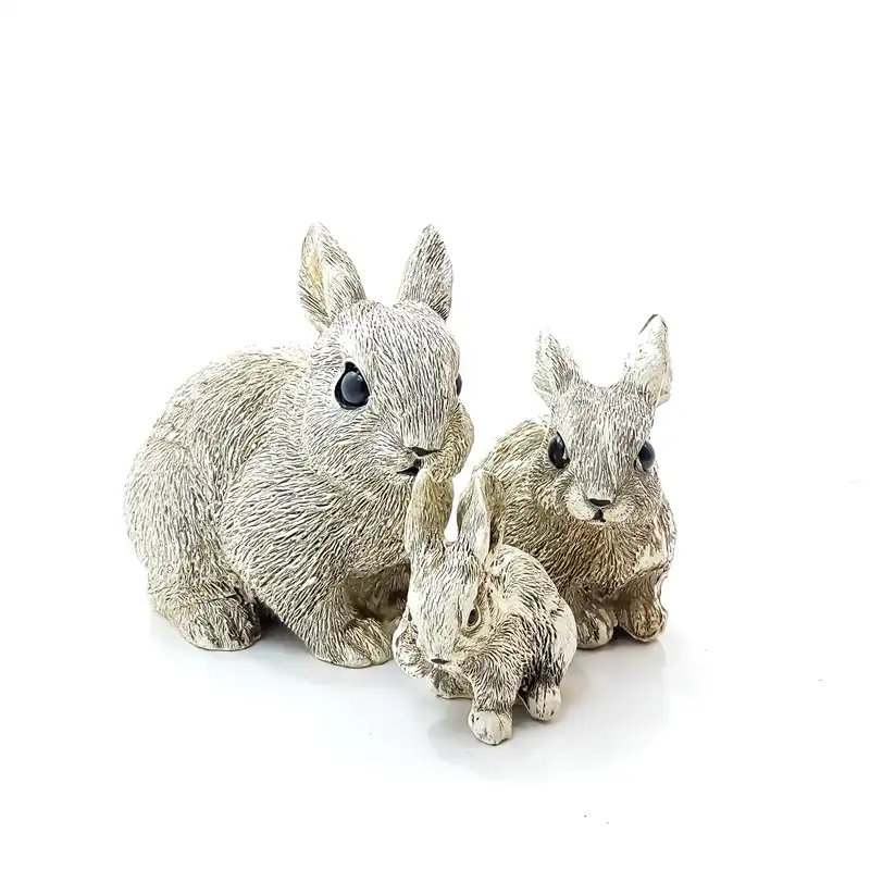 مجسمه طرح خانواده خرگوش کدV5437 مجموعه ۳ عددی