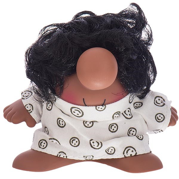 عروسک پالیز مدل مستر دماغ با موی مجعد و لباس شکلک دار سایز خیلی کوچک