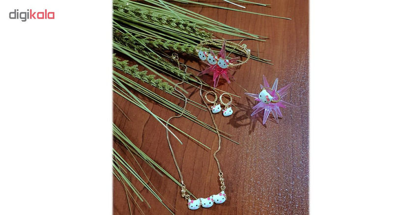 ست كامل بچه گانه و دخترانه كيتي (گردنبند-دستبند-گوشواره-انگشتر)مدل Z-1012