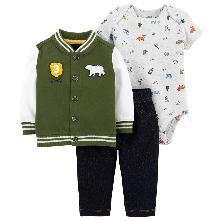 ست 3 تکه لباس نوزادی کارترز مدل خرس