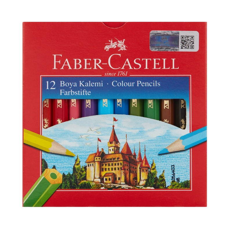 مداد رنگی 12 رنگ فابر کاستل مدل Eco pencils cardboard 