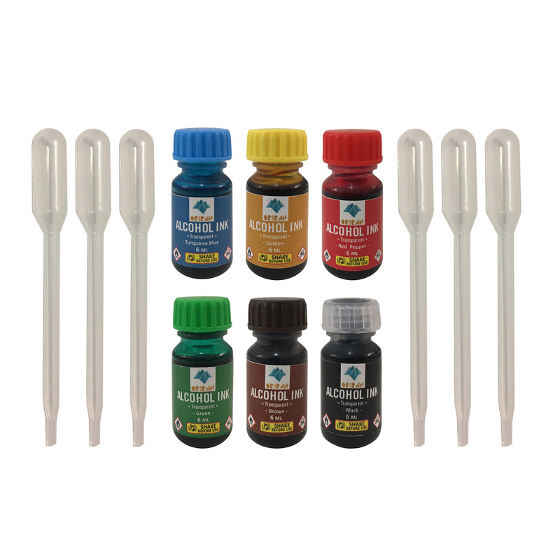 جوهر رنگ رزین اپوکسی اوریران کد VIA06 حجم 6 میلی لیتر بسته 6 عددی