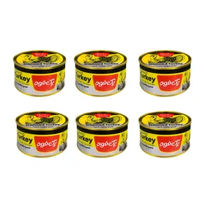 کنسرو گوشت بوقلمون دودی در روغن پک فود - 180 گرم بسته 6 عددی