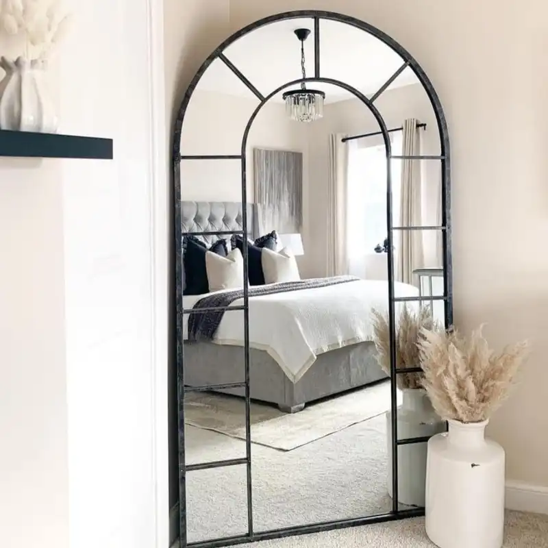 آینه مدل گنبدی فلزی طرح پنجره نیمه مشبک کد 180