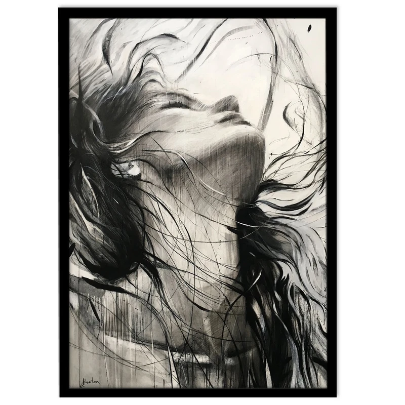 تابلو بکلیت طرح پرتره سیاه قلم مدل B-13977