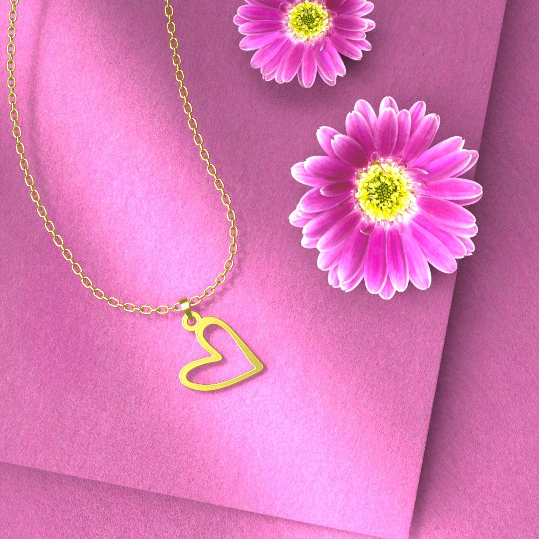 گردنبند طلا 18 عیار زنانه مدوپد مدل قلب کد E3-1-1090 -  - 4